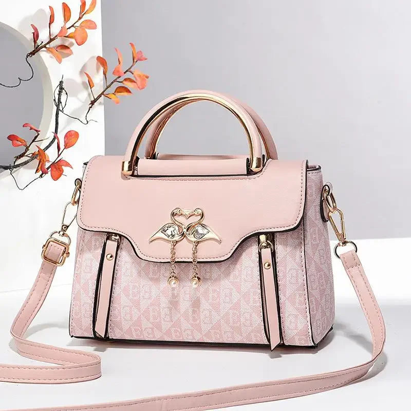 Ladies' handbag trend embossed plain style versatile LADYLYS