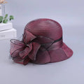 Elegant Sunshade Hats Organza Fabric Summer Floral LADYLYS