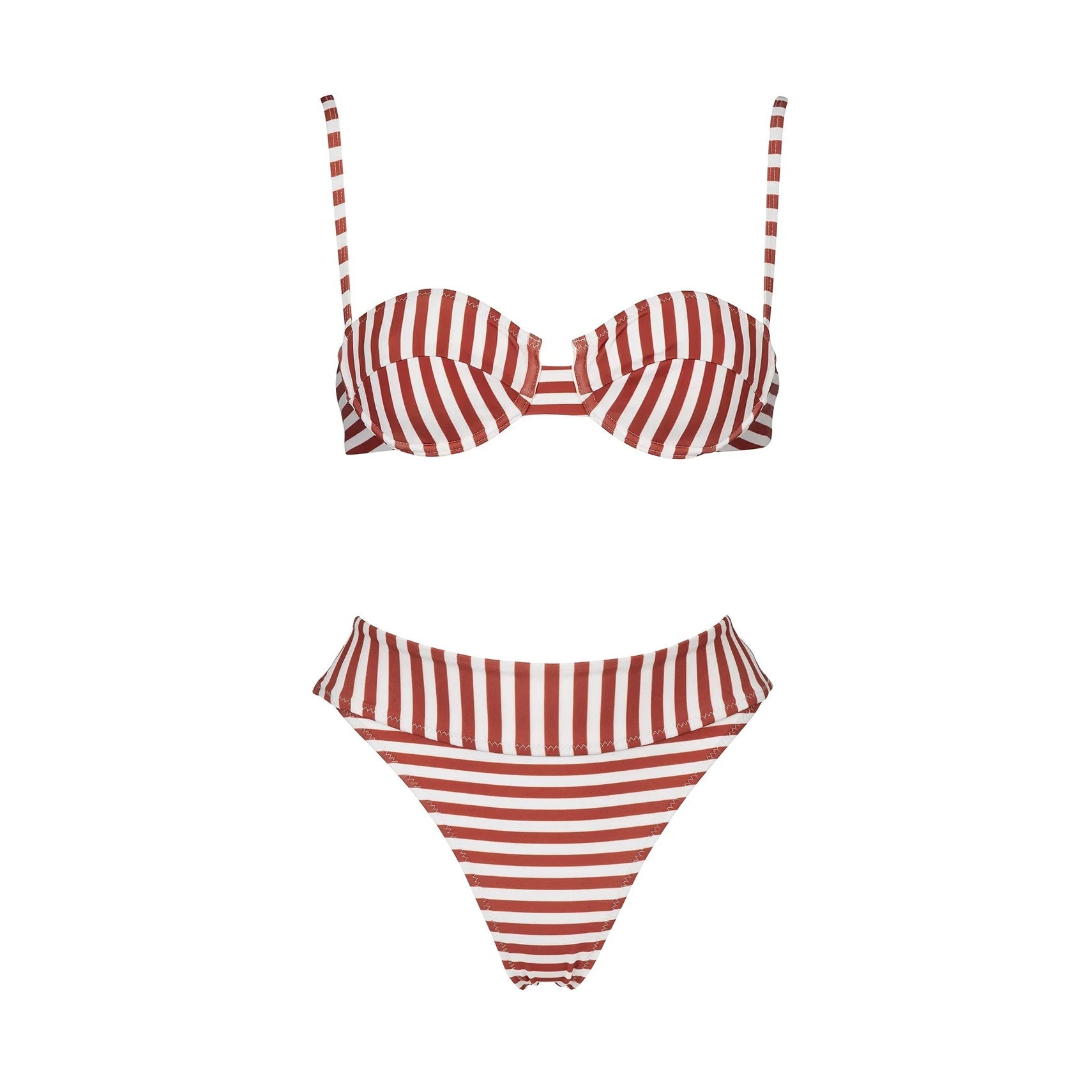 2Pcs Striped Swimsuit With Long Skirt Sexy Women Bikini Push Up Swimwear Halter LADYLYS