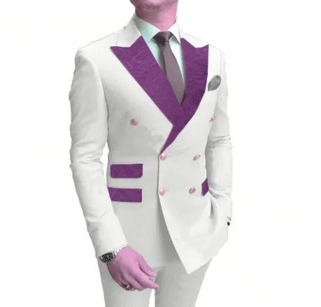 Jacket Pants Gold Buttons Party Tuxedo Dress Double Breasted Men Suits LADYLYS