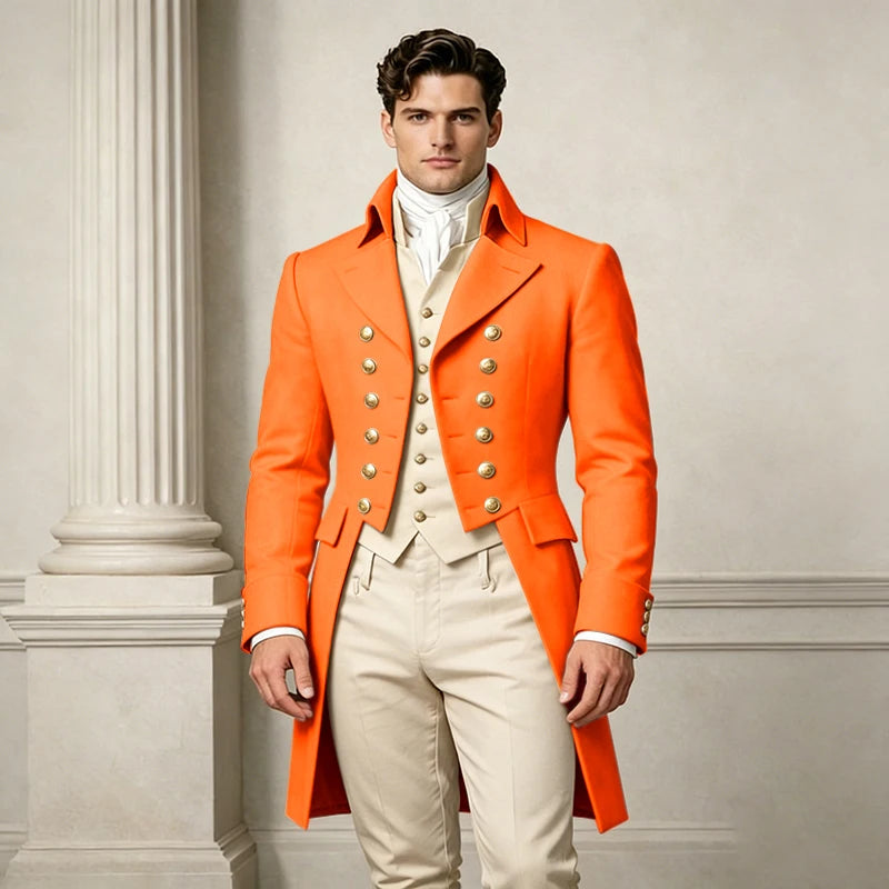 Men's Slim-Fit Double-Breasted Three-Piece Suit