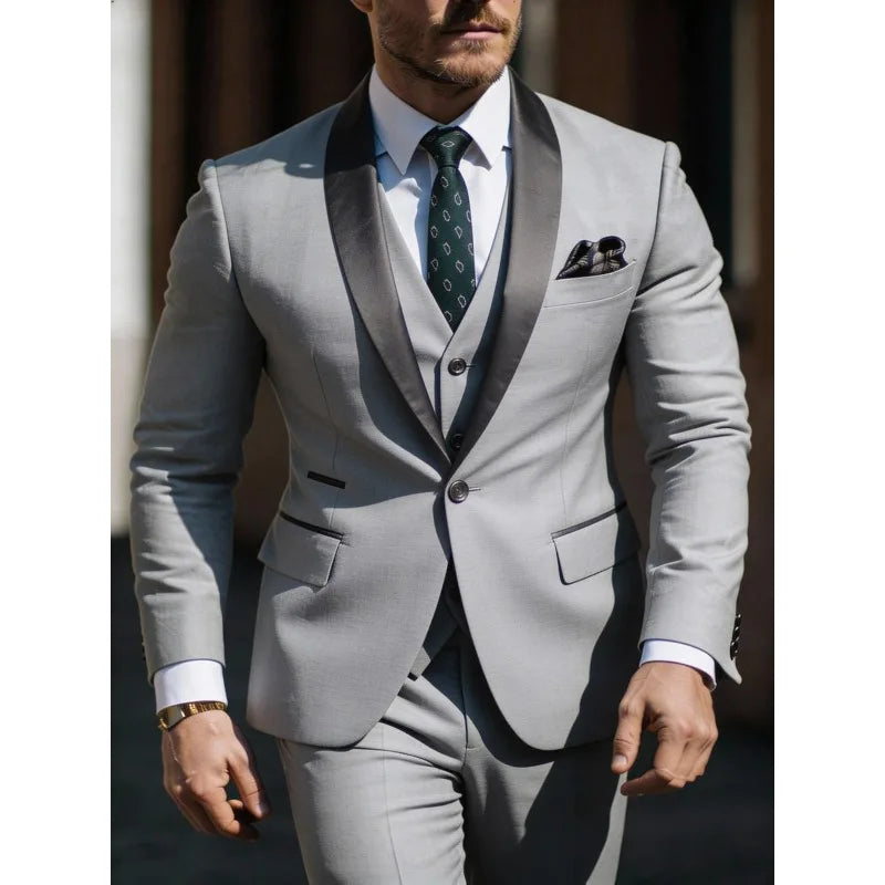 Men's 3pcs Suit Set Jacket Vest Pants LADYLYS