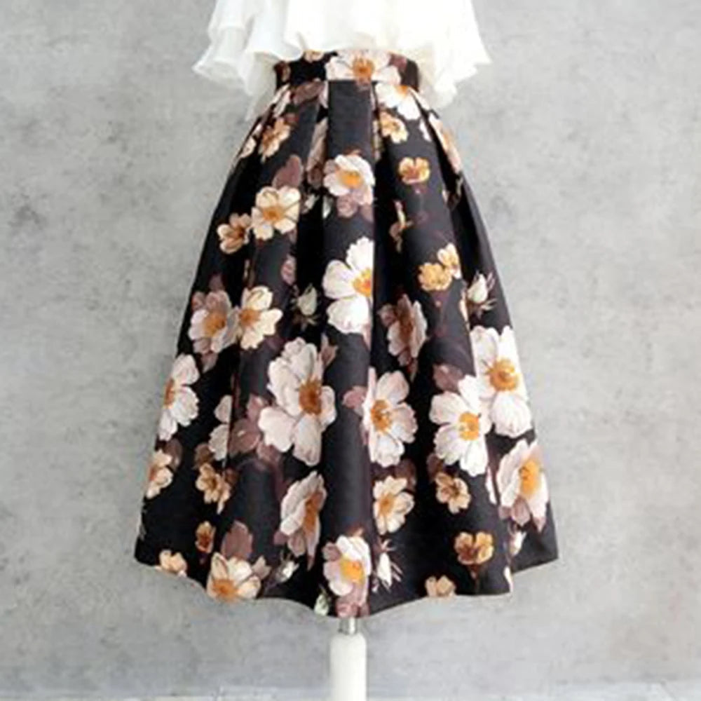 Floral foreign style long  four seasons wear skirt retro autumn LADYLYS