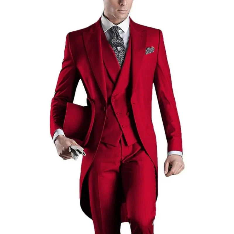 Men's 3-Piece Tuxedo Suit – Peak Lapel, 1-Button | Wedding & Formal