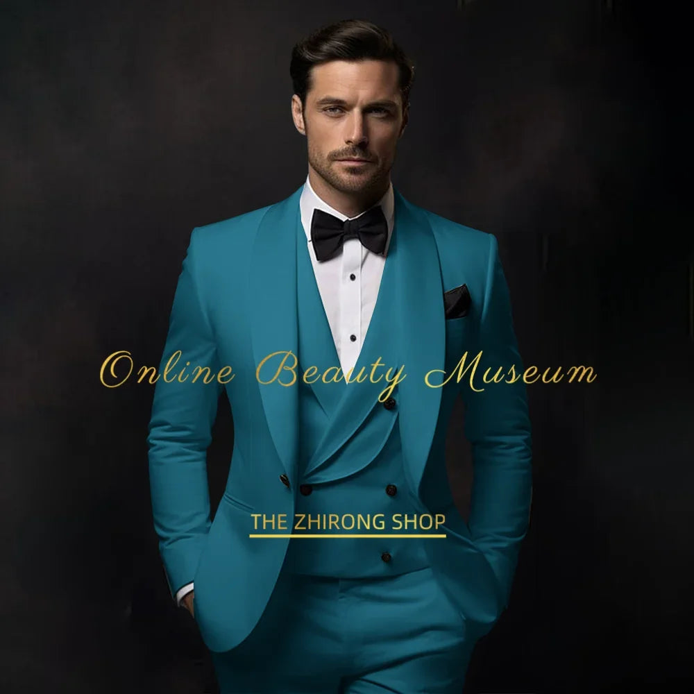 Elegant Ivory Tuxedo Suit for Men 3 piece set Jacket Vest Pants LADYLYS