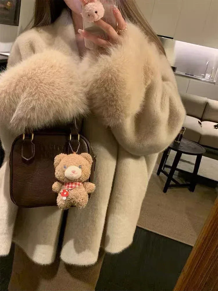 Women's Relaxed-Fit Faux Mink Fur Jacket