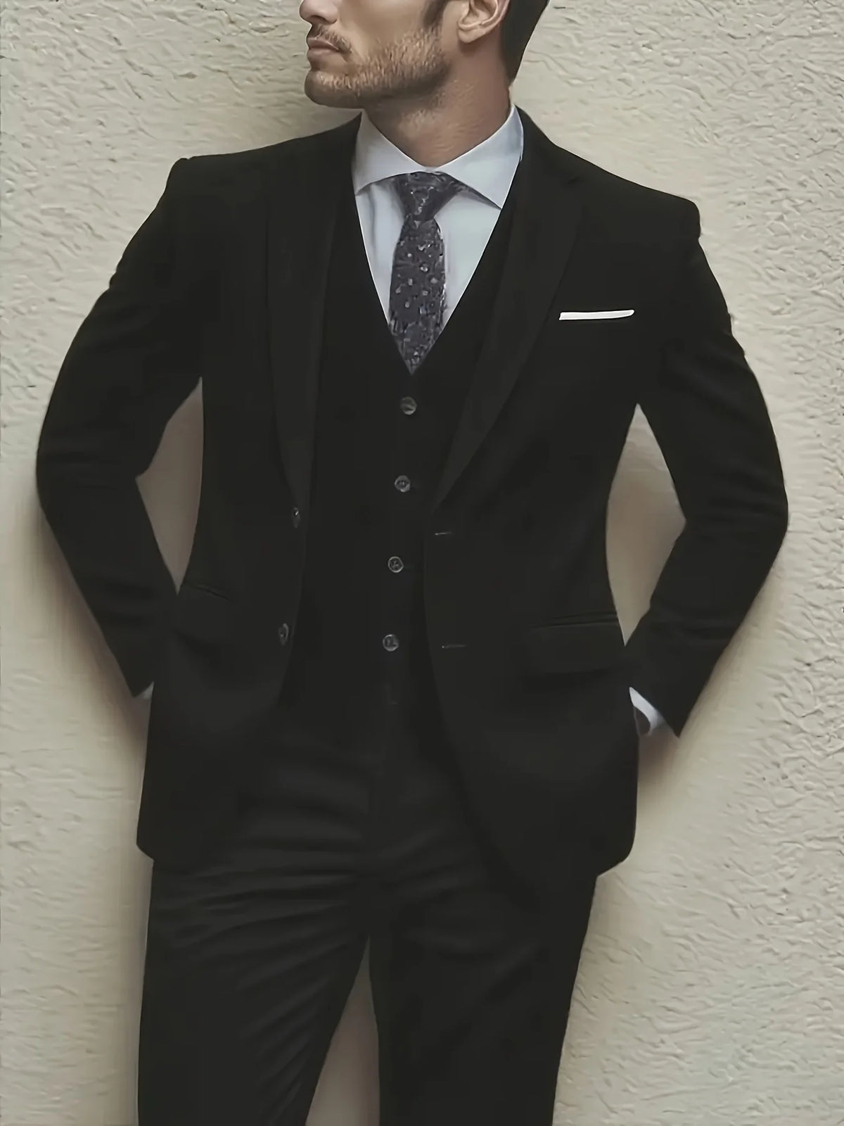 Men's Three-Piece Smart-Casual Wedding Suit