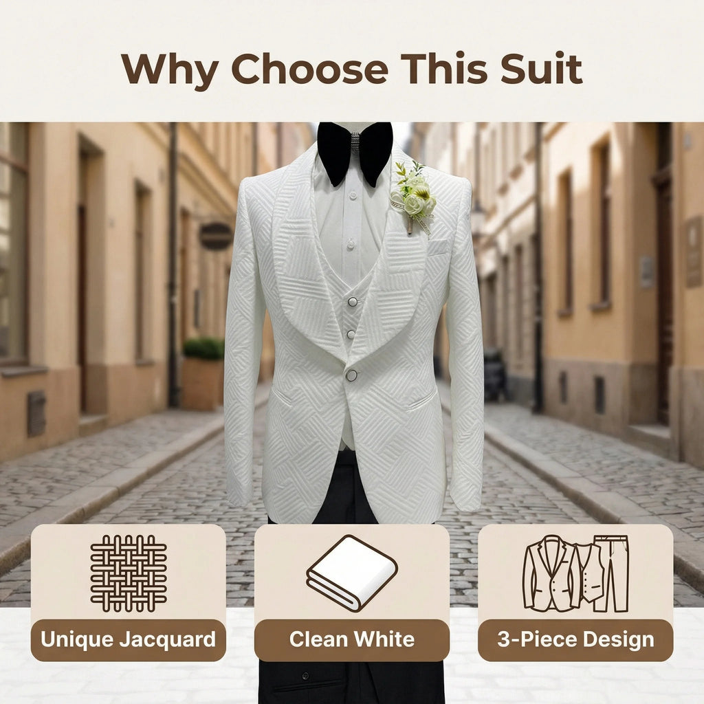 Fashion Wedding Suit Men - Three Piece Formal Suit