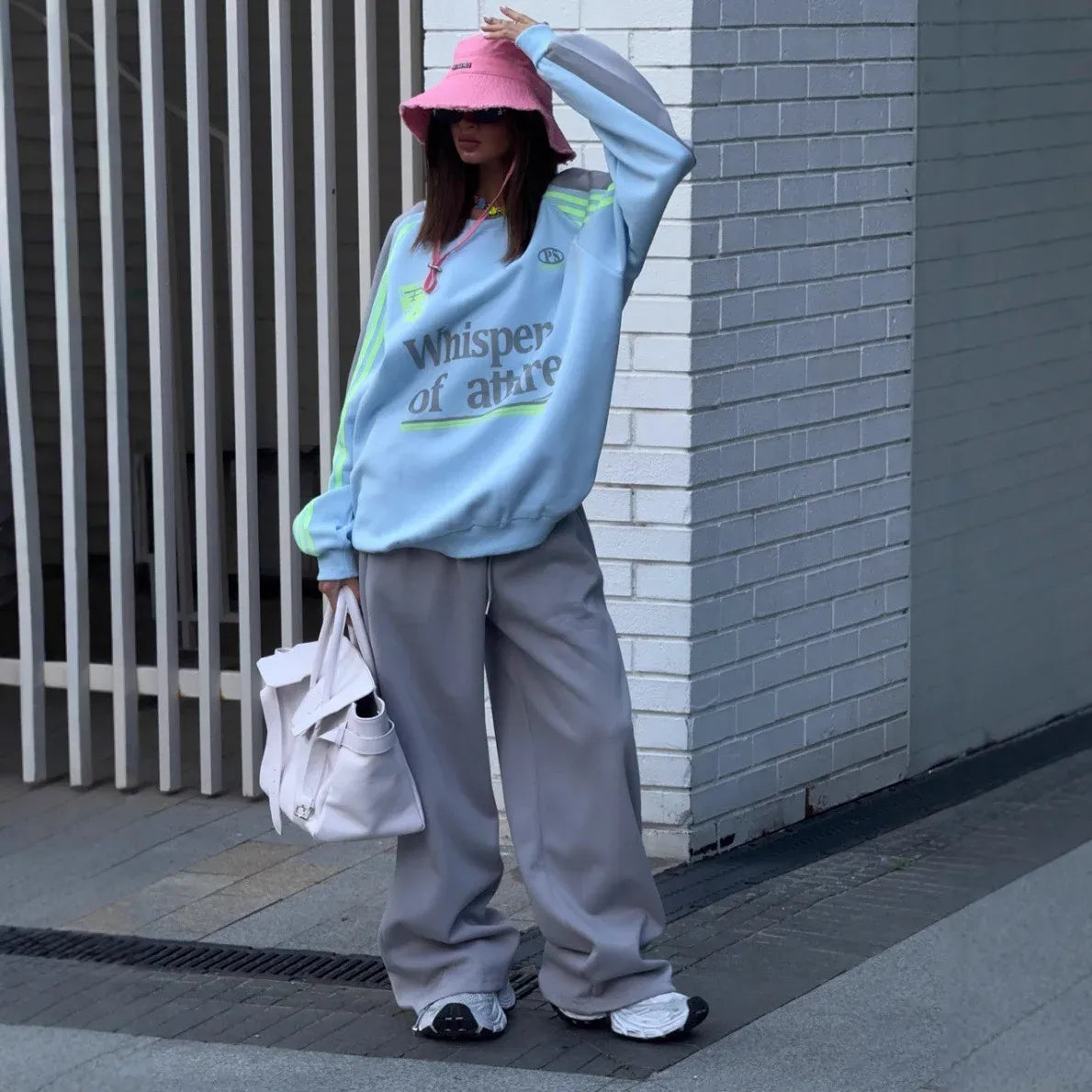 Women's Colour-Block Sweatshirt & Trousers Set