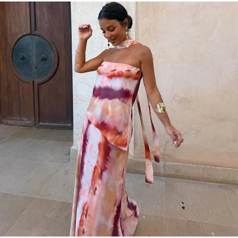 Strapless Ribbon Women Summer Dress Sexy Sleeveless Backless LADYLYS
