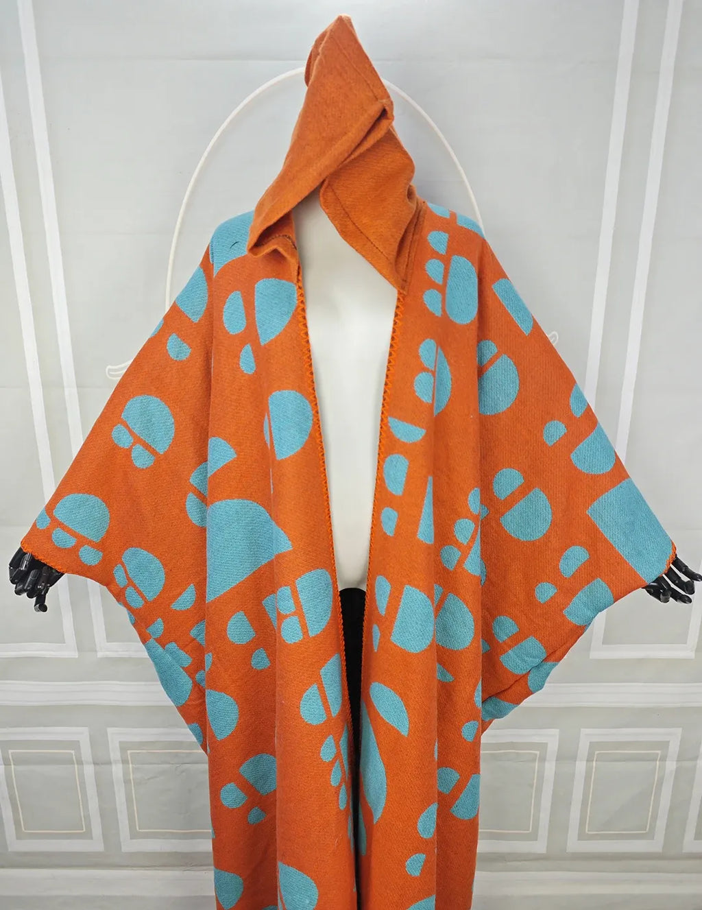 Women's African-Inspired Printed Longline Kimono Cardigan