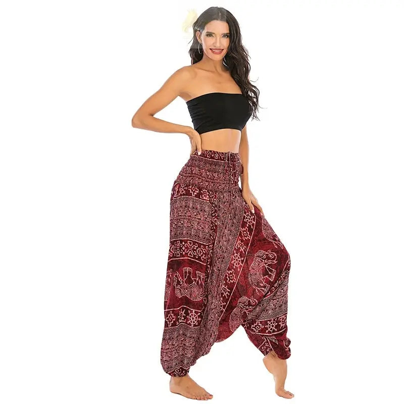 Bohemian Women Pantalones Rayon Harem Baggy Boho Yoga Beach Wear LADYLYS