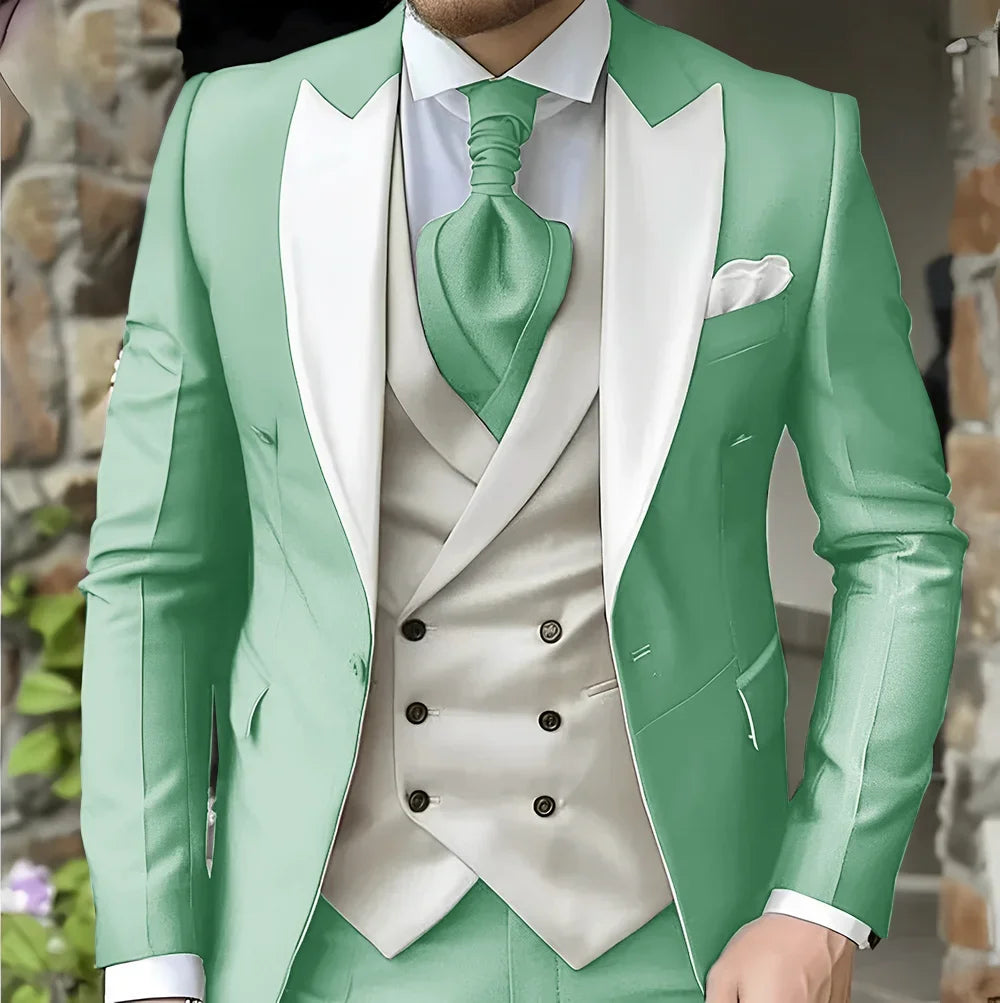 Elegant Peak Lapel Tuxedo 3-Piece Suit LADYLYS