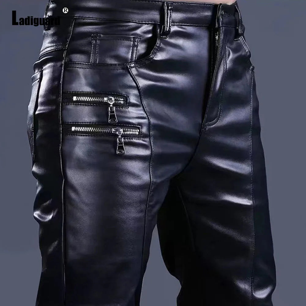 Men's Faux Leather Pencil Pants