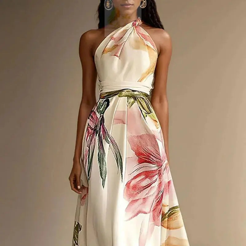 Vestido Sexy Bohemian Beach Holiday Dress Woman Elegant Floral Print LADYLYS