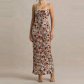 Elegant Flower Sequin Slim Suspender Sexy Long Dress LADYLYS