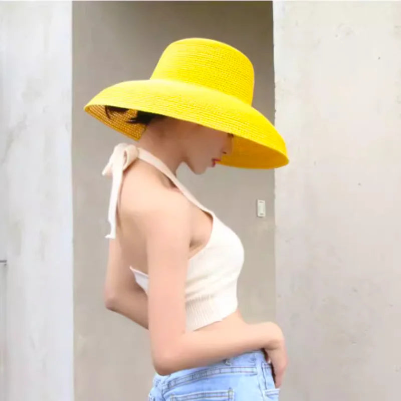 Summer Hepburn Style Vintage Design Big Eaves Straw Hat LADYLYS
