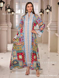 Eid Muslim Women Abayas Dress Print Kaftan Jalabiya Party Dresses Ramadan Dubai Diamonds Islam LADYLYS