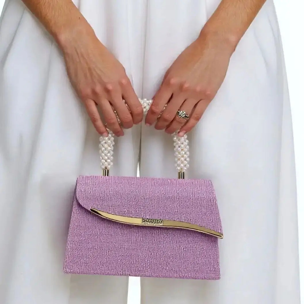 Women's Sequin Pearl Bucket Evening Bag