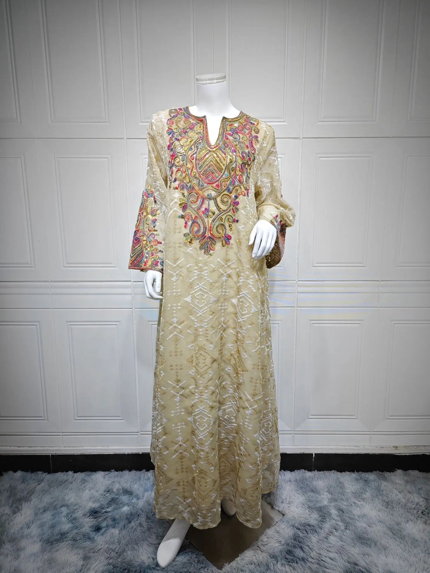 Abaya Handmade Embroidered Tulle Flowing Elegant Modest Stylish Traditional LADYLYS