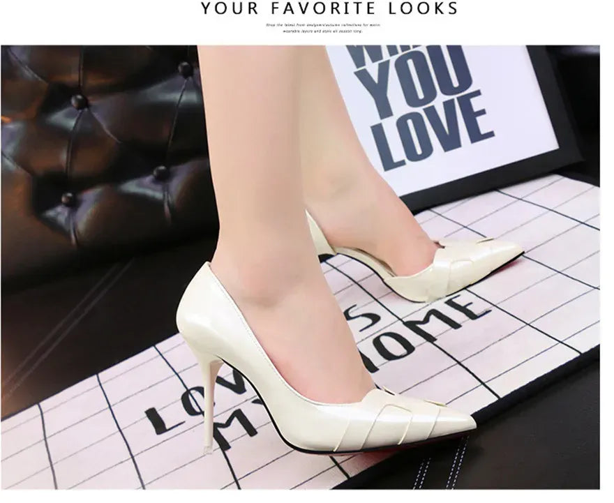 Women's Patent-Finish Pointed-Toe Stiletto Pumps